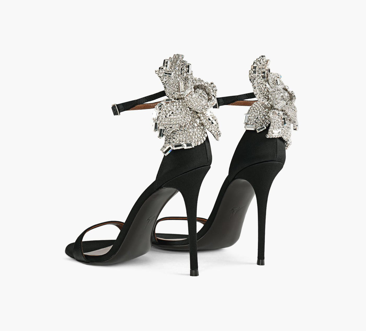 GIUSEPPE ZANOTTI CAMELIASANDAL in BLACK view 3