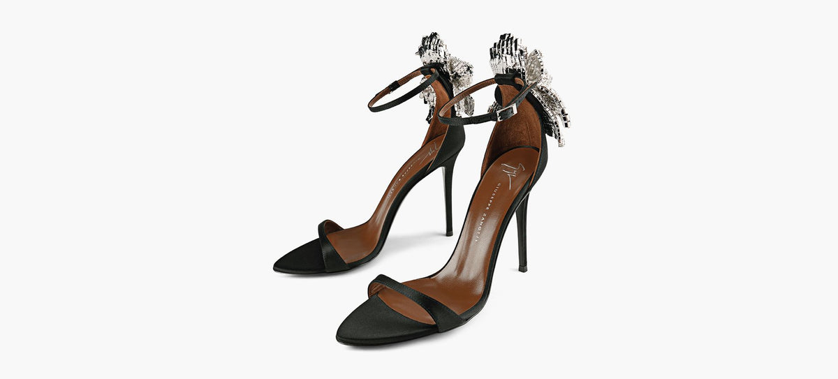 GIUSEPPE ZANOTTI CAMELIASANDAL in BLACK view 4