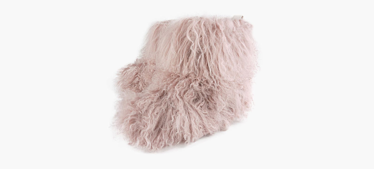 UGG BOTTECOURTECLASSICFLUFFMOMMAMONGOLIAN en ROSE PALE vue 4
