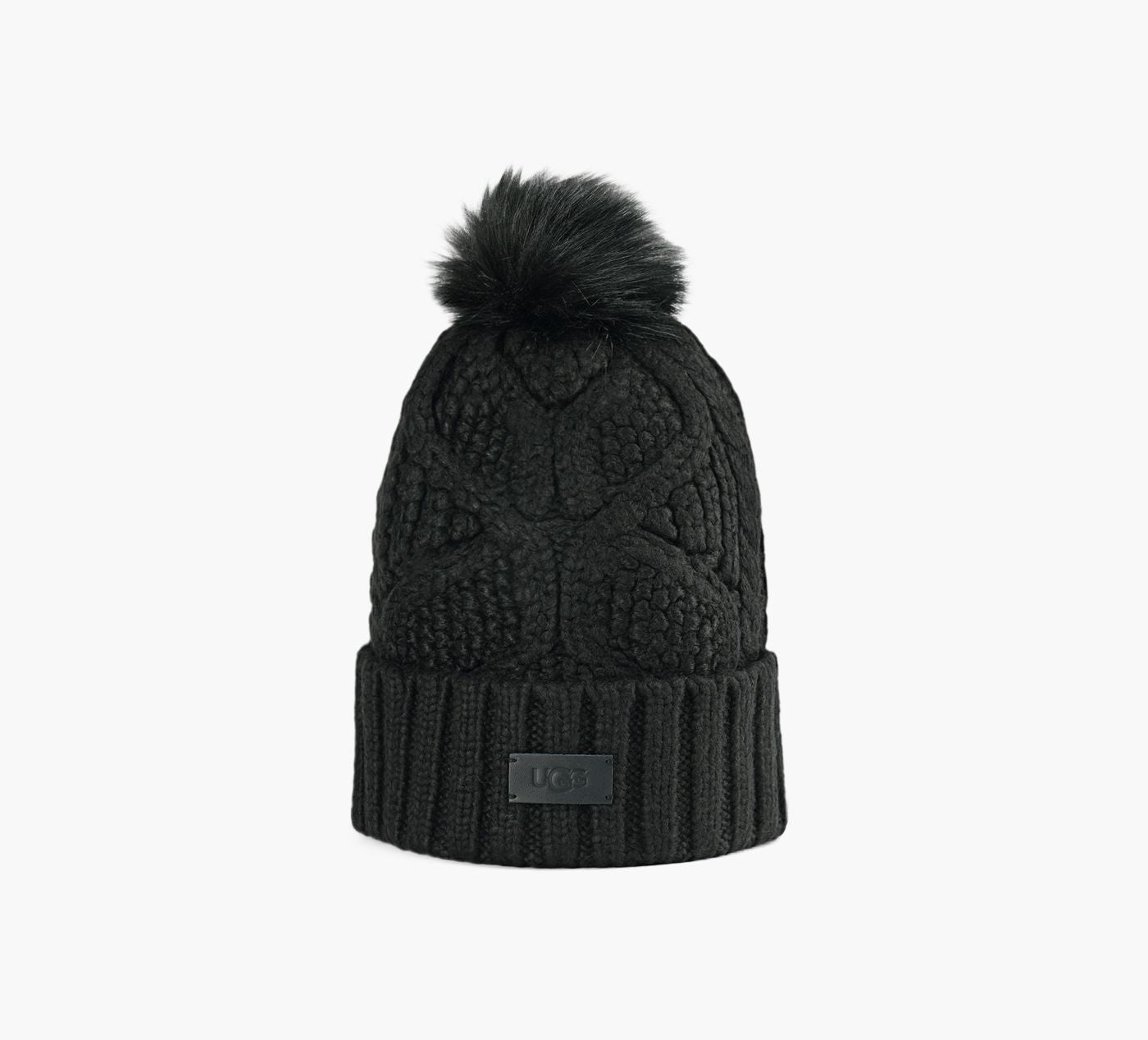 UGG BONNETENMAILLETORSADEAVECPOMPON en NOIR