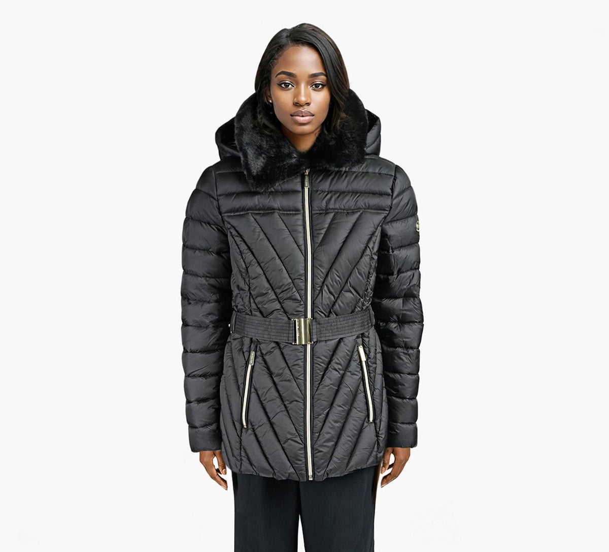 MICHAEL KORS FXFURPACKABLE in BLACK