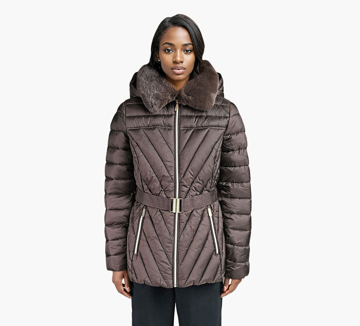MICHAEL KORS FXFURPACKABLE in BROWN