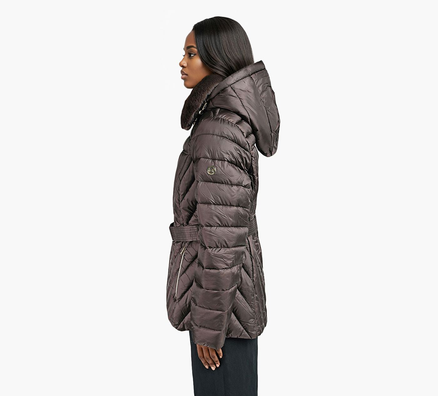MICHAEL KORS DOUDOUNEFAUSSEFOURRURE en BRUN vue 2
