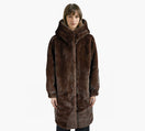 MICHAEL KORS MANTEAUENFAUSSEFOURRUREETCAPUCHE en TAN