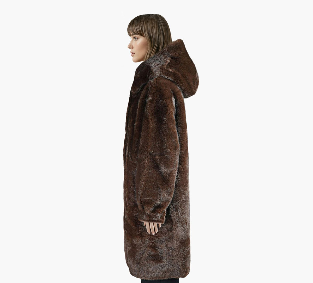 MICHAEL KORS MANTEAUENFAUSSEFOURRUREETCAPUCHE en TAN vue 2