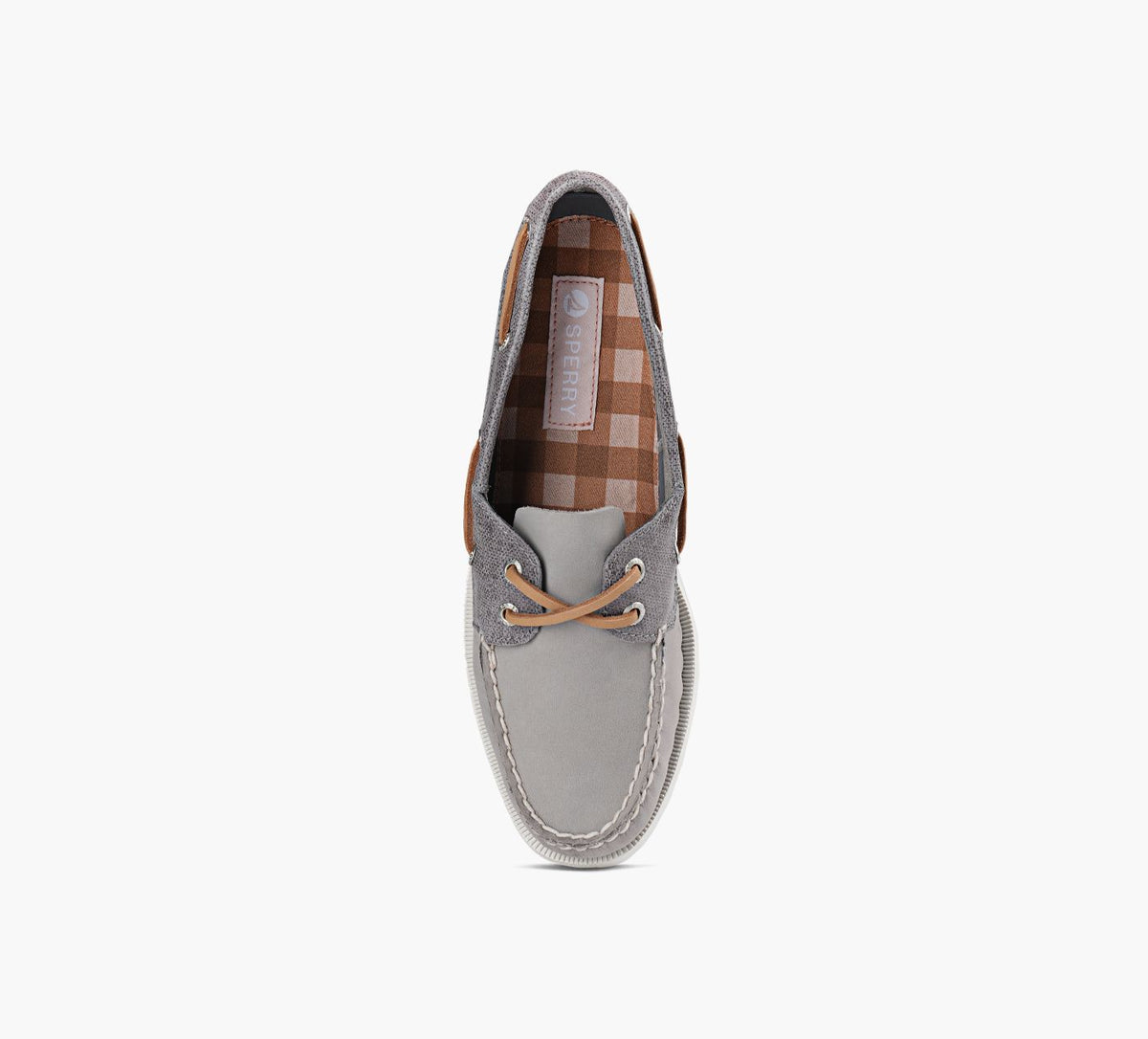 SPERRY CHAUSSURESBATEAU2OEILLETSAUTHENTICORIGINAL en GRIS vue 1c
