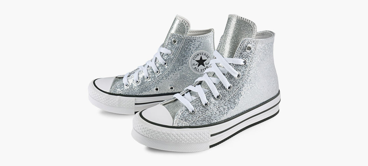 CONVERSE PLATFORMECHUCKTAYLORALLSTARLIFTDISCO en ARGENT vue 4