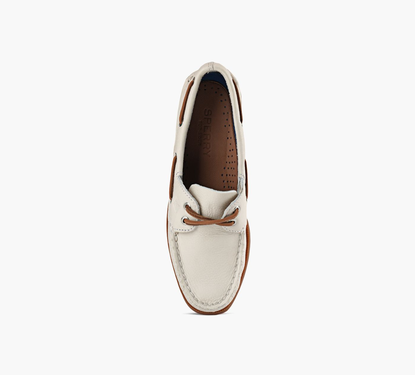 SPERRY CHAUSSURESBATEAU2OEILLETSAUTHENTICORIGINAL en BLANC vue 1c