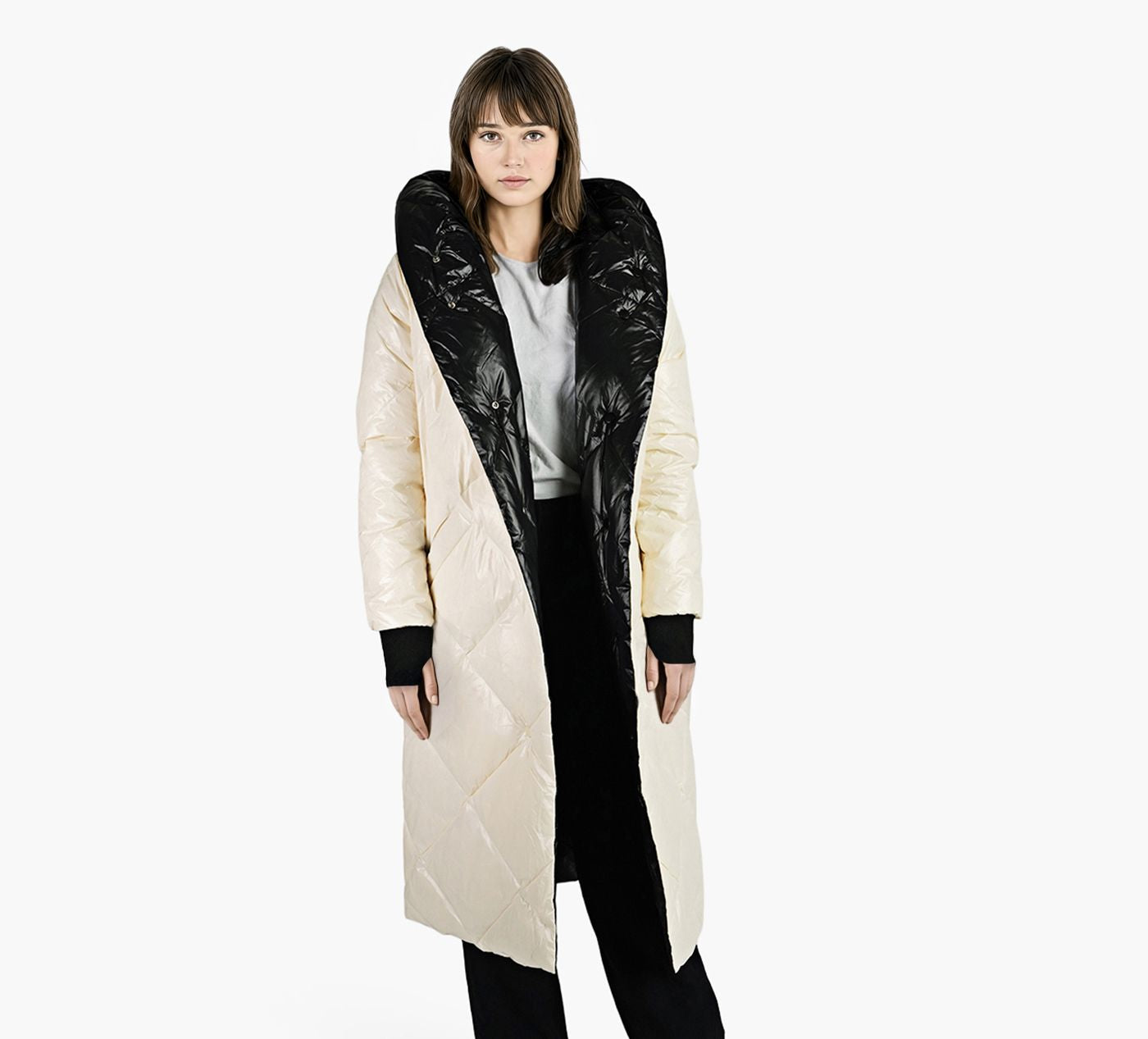 COZE MANTEAUDEPROMENADERVERSIBLE en BEIGE vue 1c