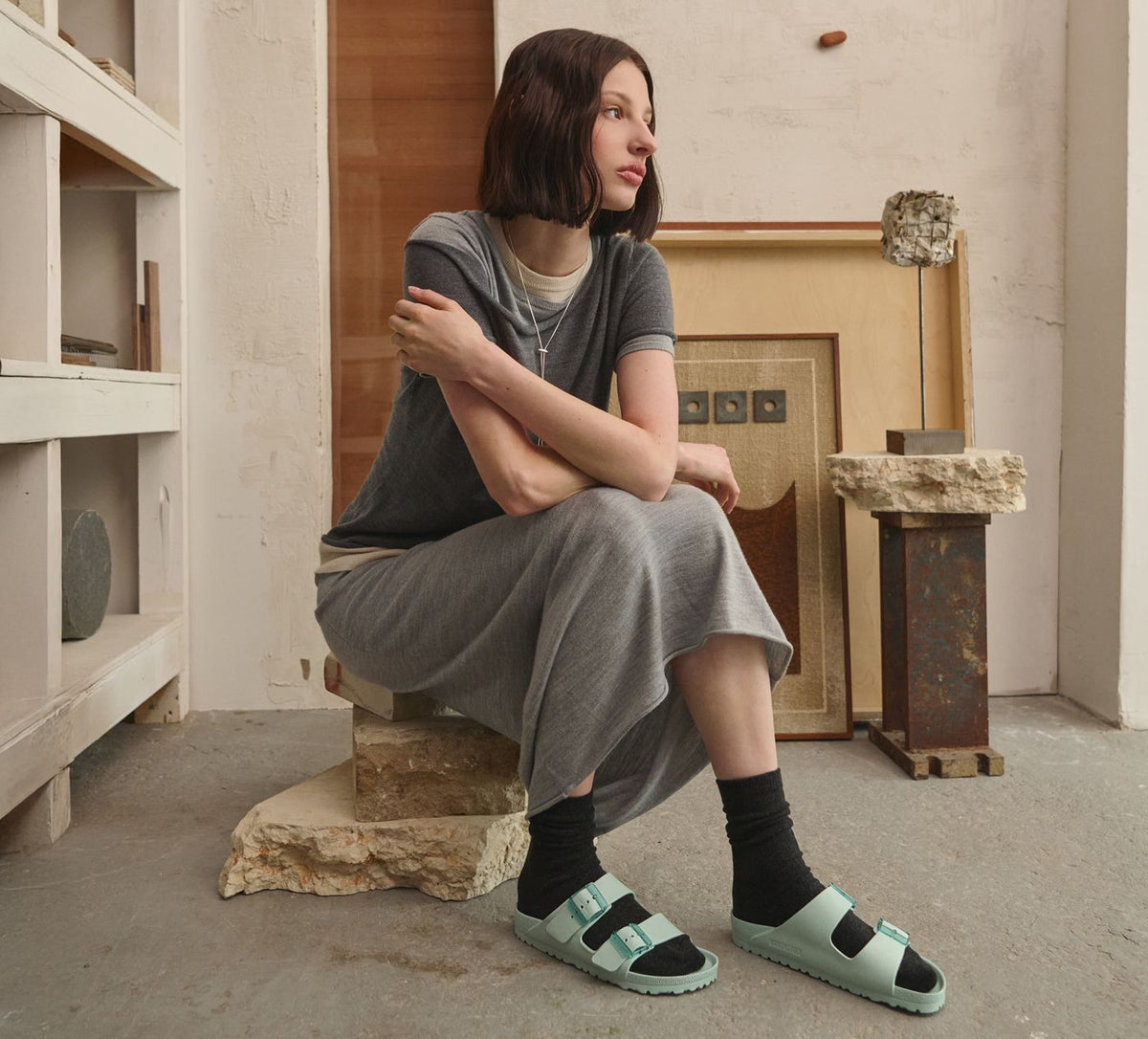 BIRKENSTOCK ARIZONASTEALTHBUCKLE in BLUE view 92