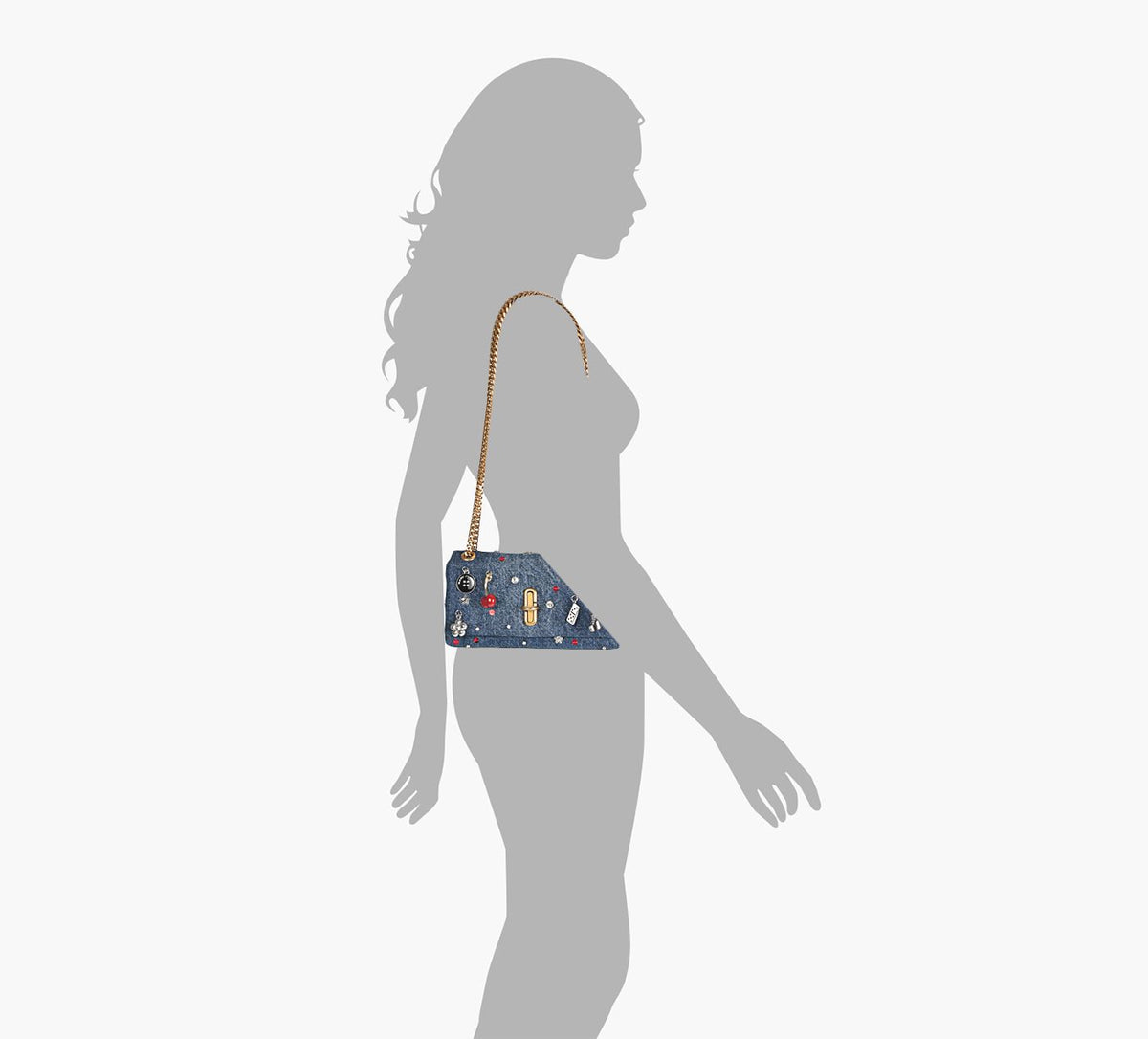 MARC JACOBS MINISACTHEDUALCHAIN en BLEU vue 1c