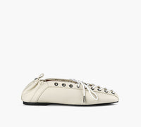 GANNI EYELETSLACEUPBALLERINA in BEIGE
