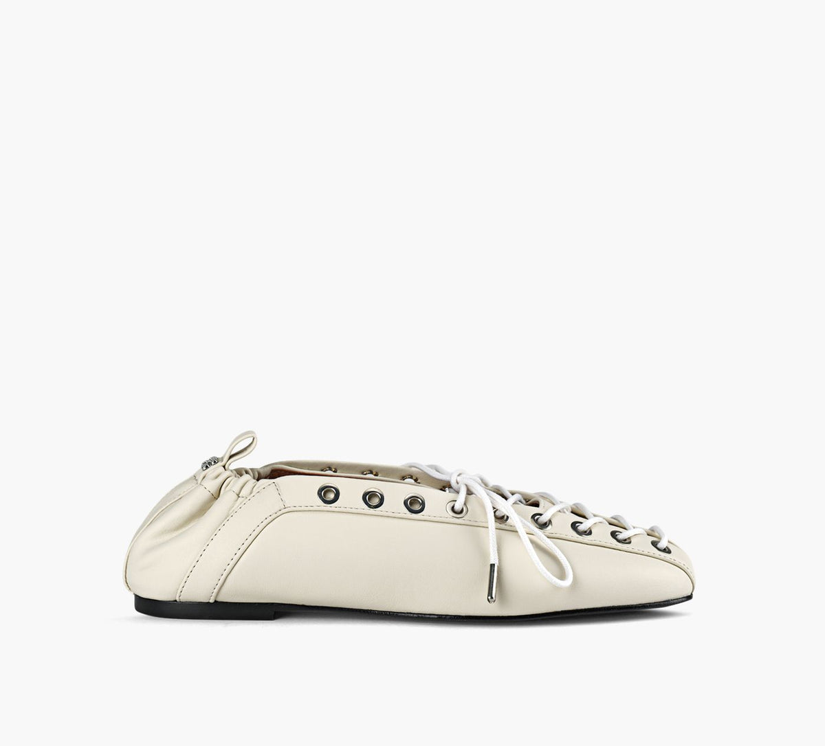 GANNI EYELETSLACEUPBALLERINA in BEIGE