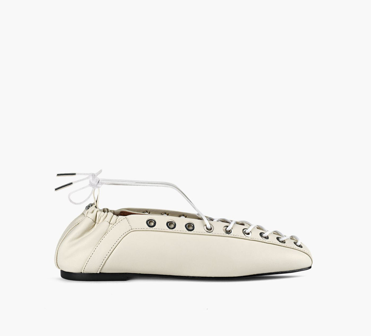 GANNI EYELETSLACEUPBALLERINA in BEIGE view 7