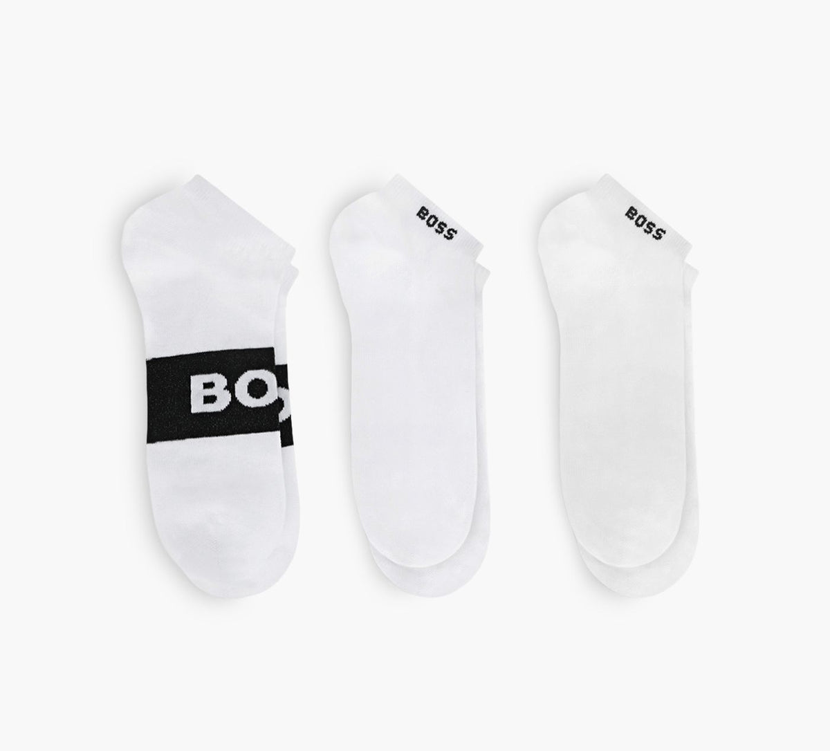 BOSS 3PACKANKLELENGTHLOGOSOCKS in WHITE