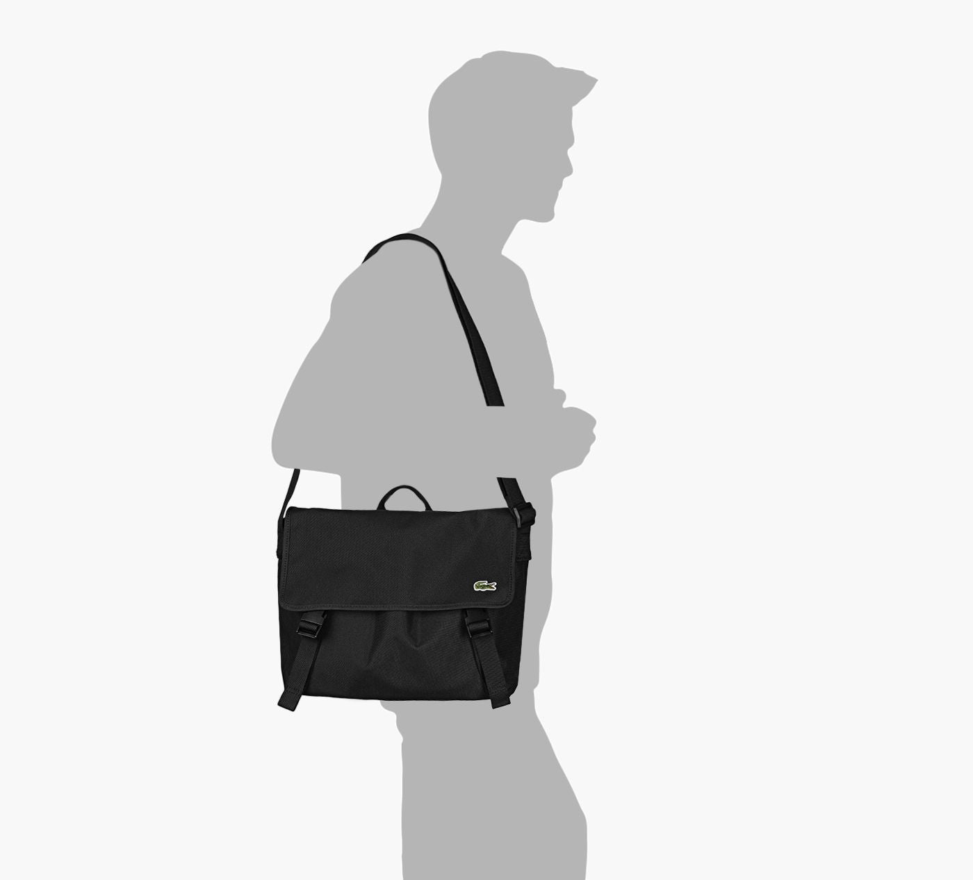 LACOSTE NEOCROCMESSENGERBAG in BLACK view 3
