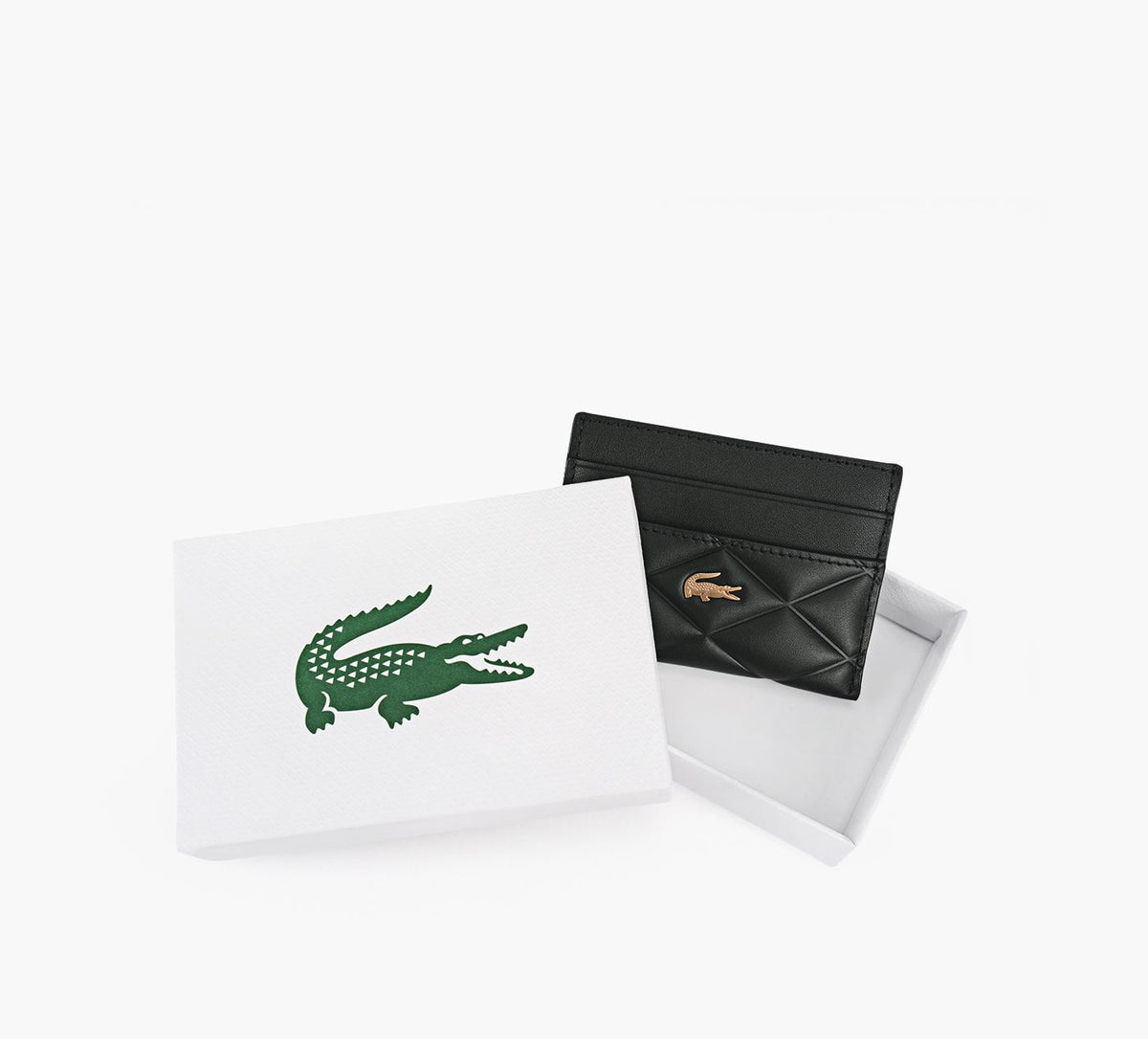 LACOSTE CRCODELLELEATHERCARDHOLDER in BLACK view 4