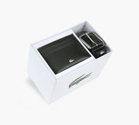 LACOSTE LEATHERBELTCARDHOLDERGIFTSET in BLACK