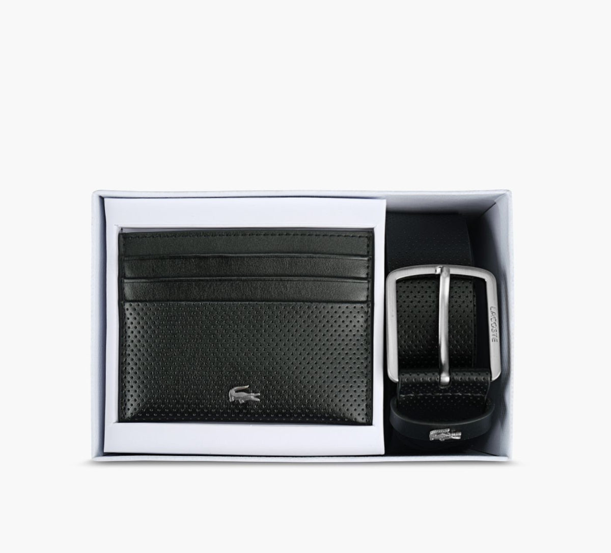 LACOSTE LEATHERBELTCARDHOLDERGIFTSET in BLACK view 2