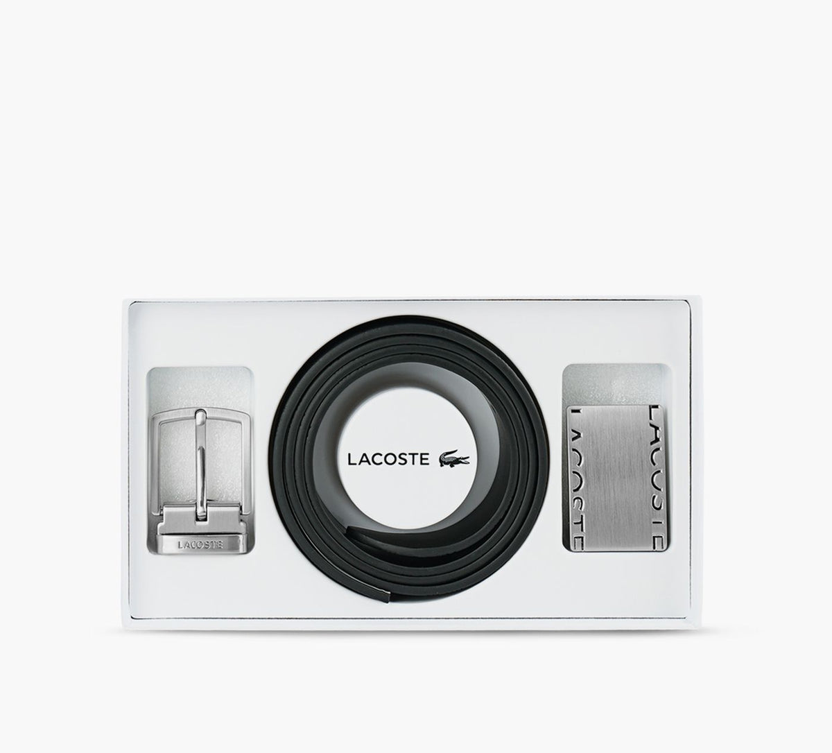 LACOSTE Coffretcadeauceintureencuirlisseetboucle en NOIR