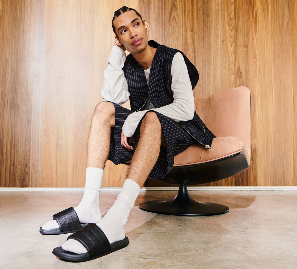 ADIDAS SANDALEADILETTECONFORT20 en NOIR vue 1a