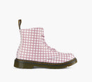 DR. MARTENS BOTTES1460GINGHAM en BLANC