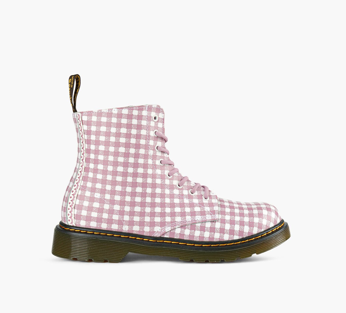DR. MARTENS 1460KIDSGINGHAM in WHITE