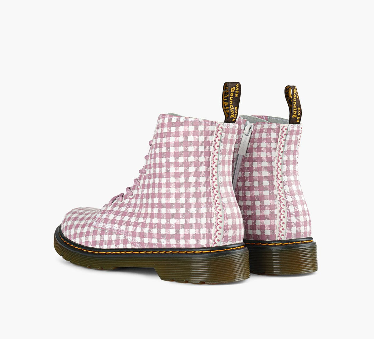 DR. MARTENS BOTTES1460GINGHAM en BLANC vue 3
