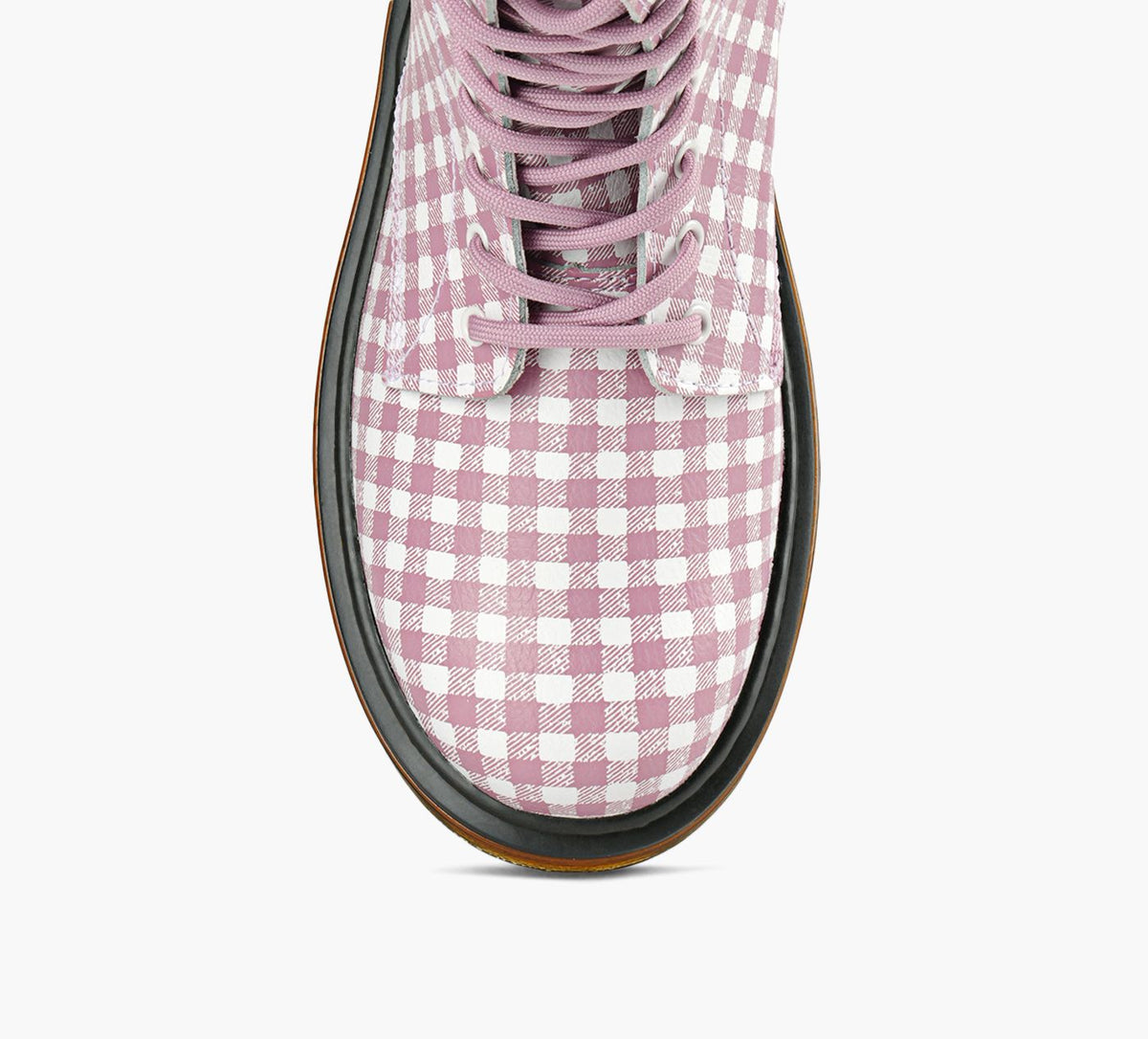 DR. MARTENS BOTTES1460GINGHAM en BLANC vue 1c