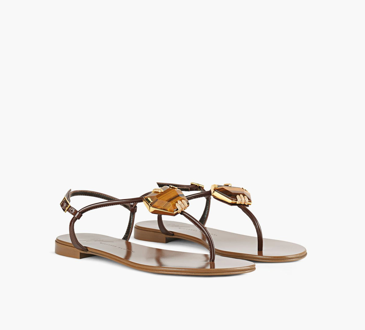 GIUSEPPE ZANOTTI SANDALEPATRICECRYSTALE en BRUN vue 2