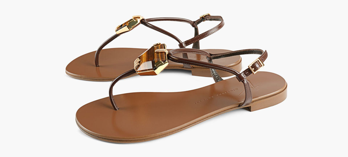 GIUSEPPE ZANOTTI SANDALEPATRICECRYSTALE en BRUN vue 4