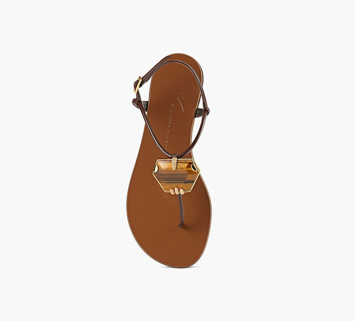 GIUSEPPE ZANOTTI SANDALEPATRICECRYSTALE en BRUN vue 1c