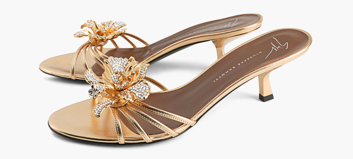 GIUSEPPE ZANOTTI ORCHIDCRYSTALMULE in GOLD view 4