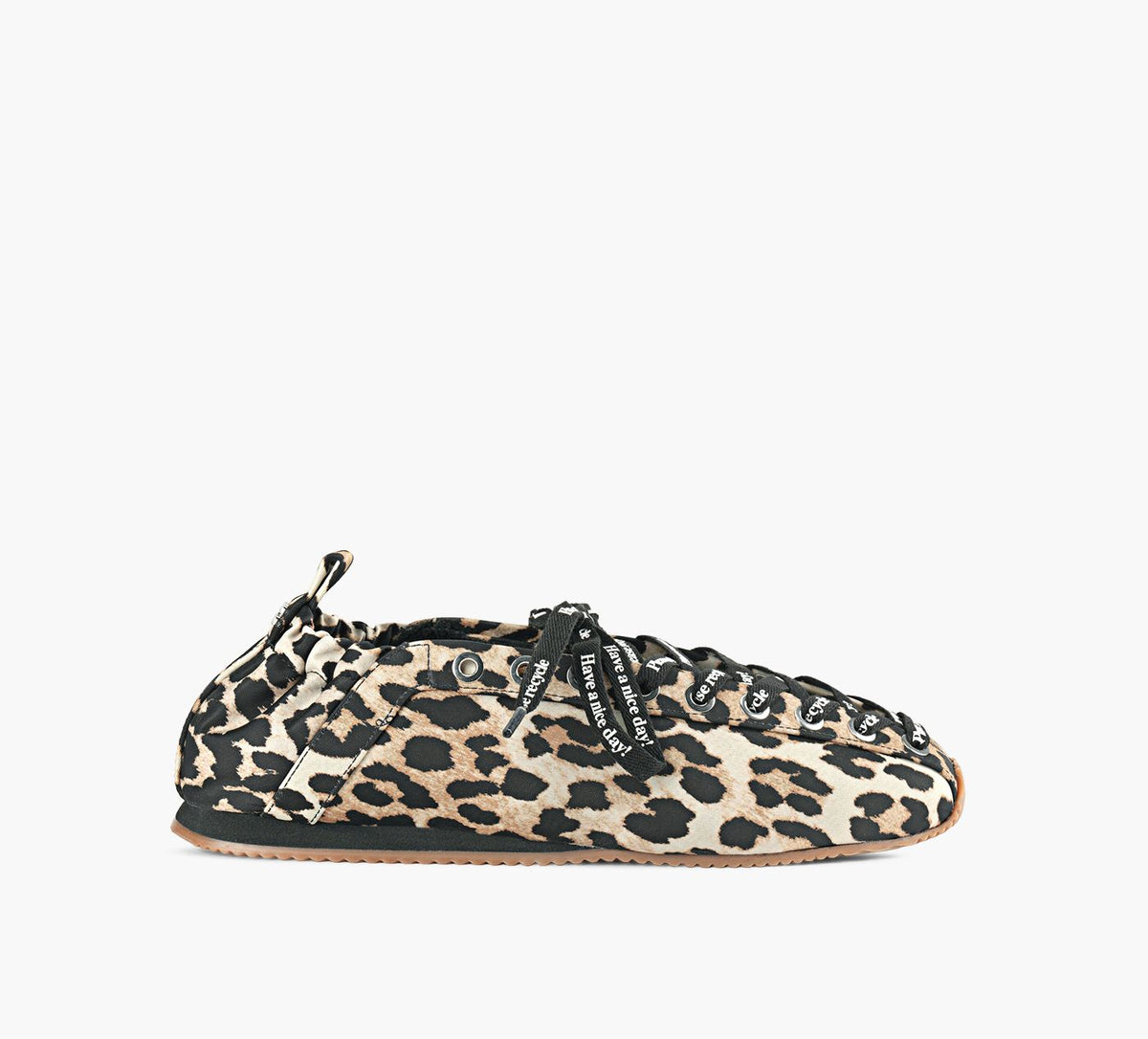 GANNI EYELETSLACEUPBALLERINA in TAN