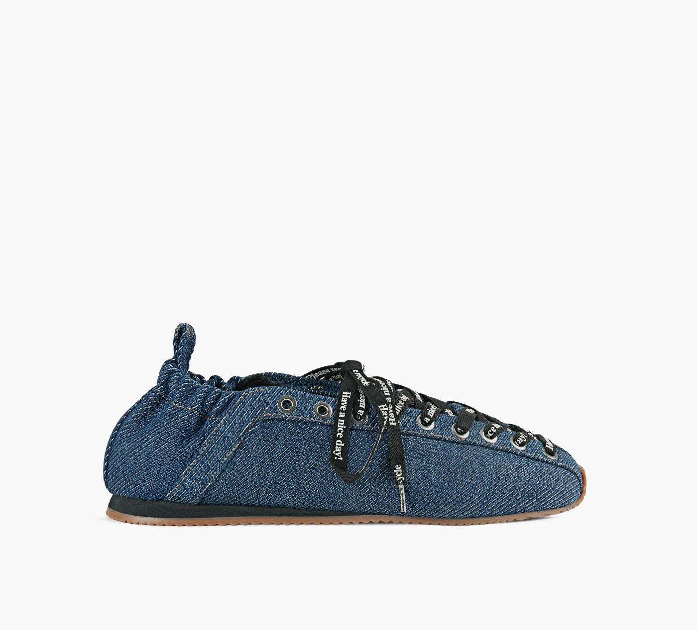 GANNI EYELETSLACEUPBALLERINA in BLUE