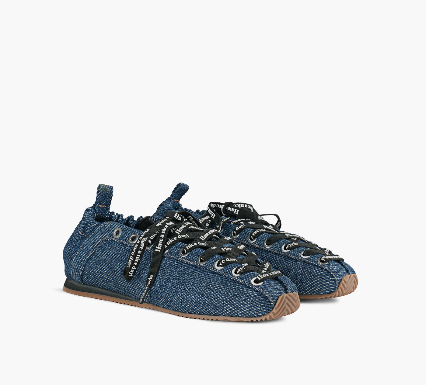 GANNI EYELETSLACEUPBALLERINA in BLUE view 2