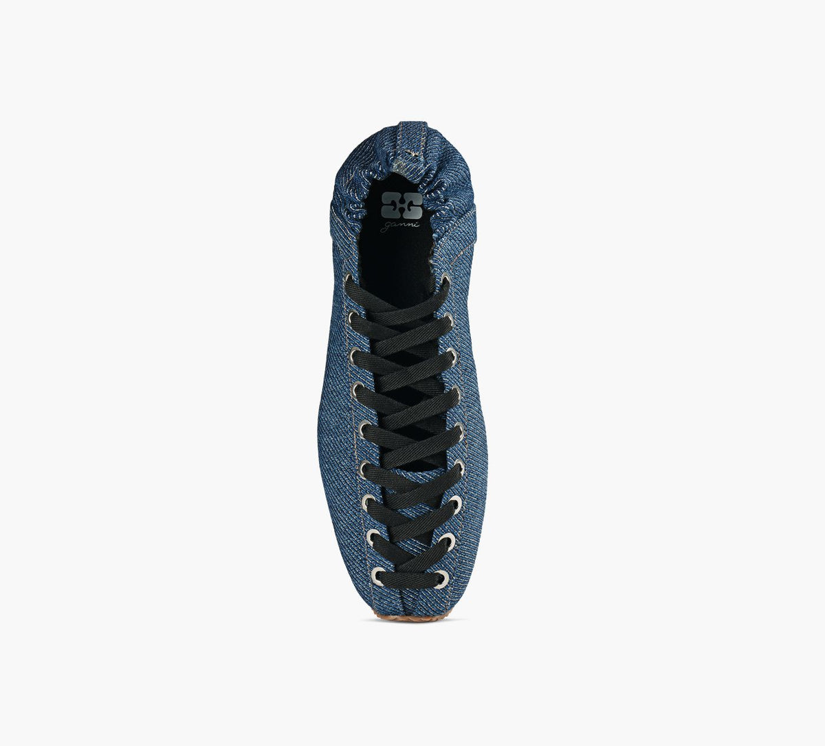 GANNI EYELETSLACEUPBALLERINA in BLUE view 7