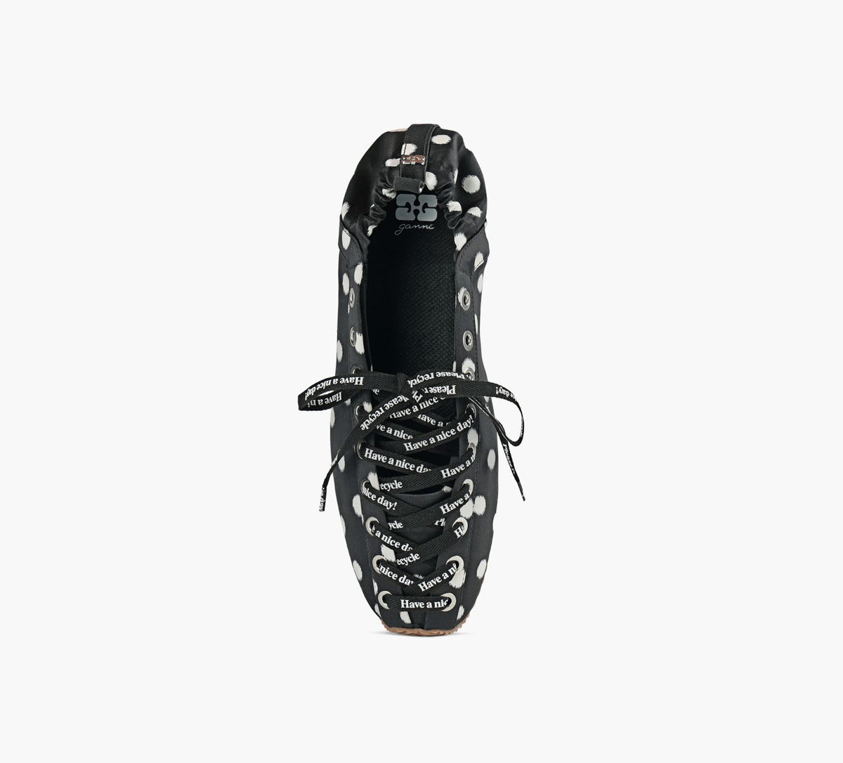 GANNI BALLERINEAVECILLETSLACER en NOIR vue 1c