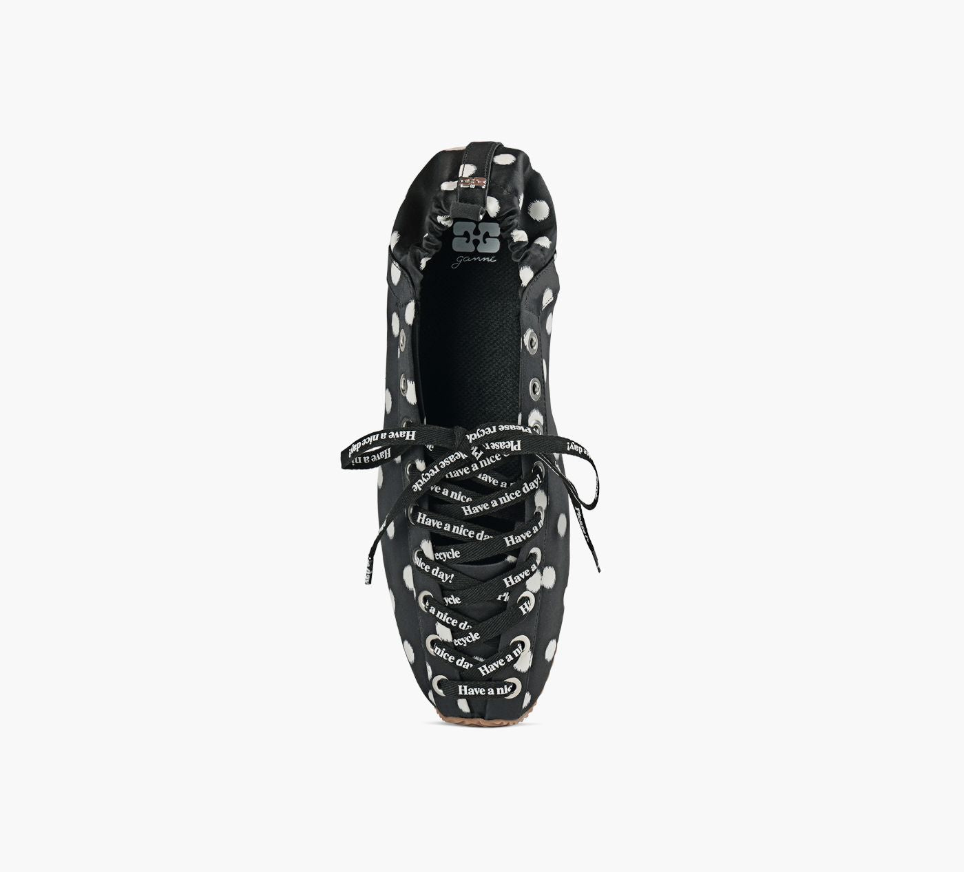 GANNI BALLERINEAVECILLETSLACER en NOIR vue 1c