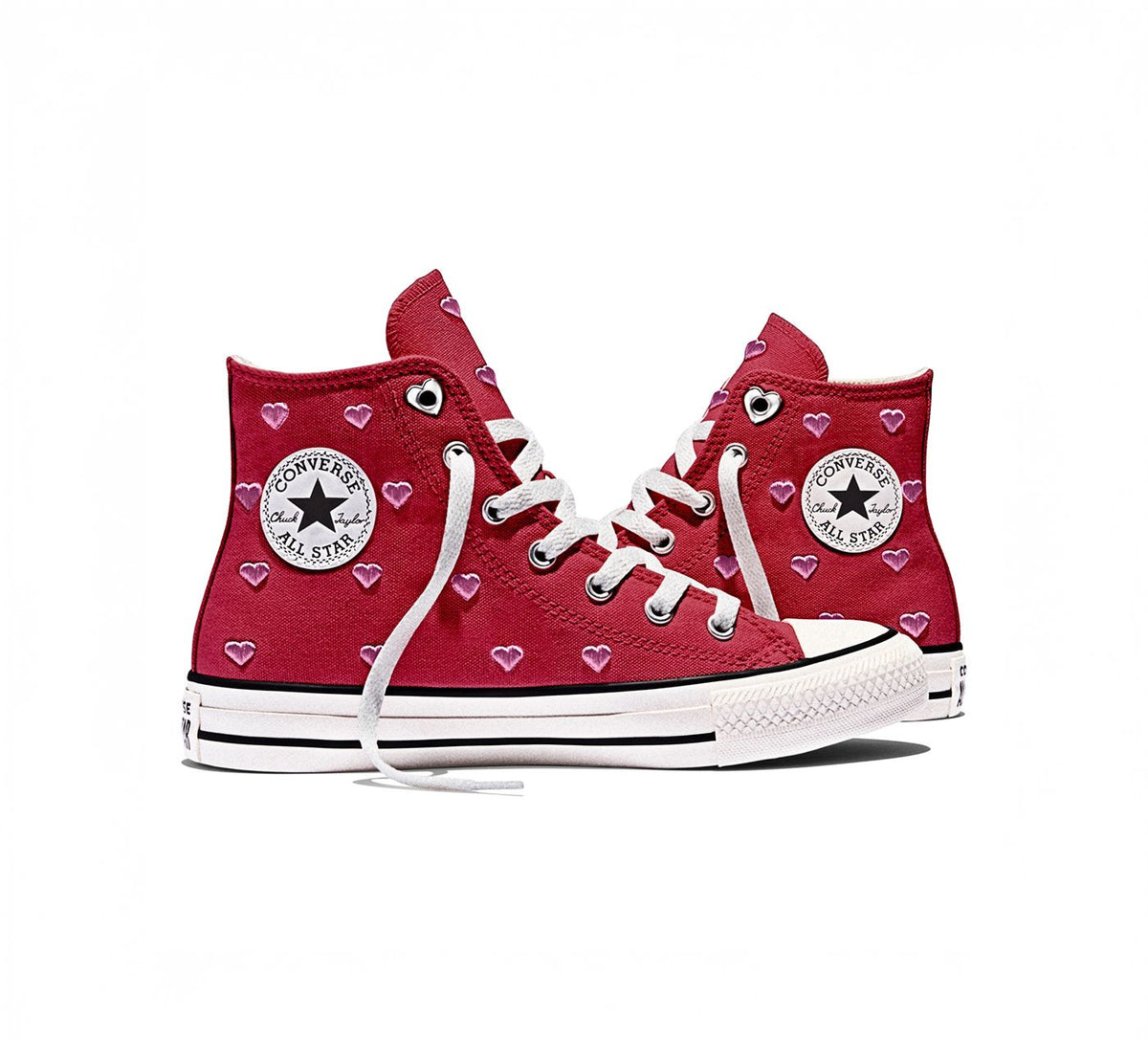 CONVERSE CHUCKTAYLORALLSTARCOEURSROSES en ROUGE vue 7