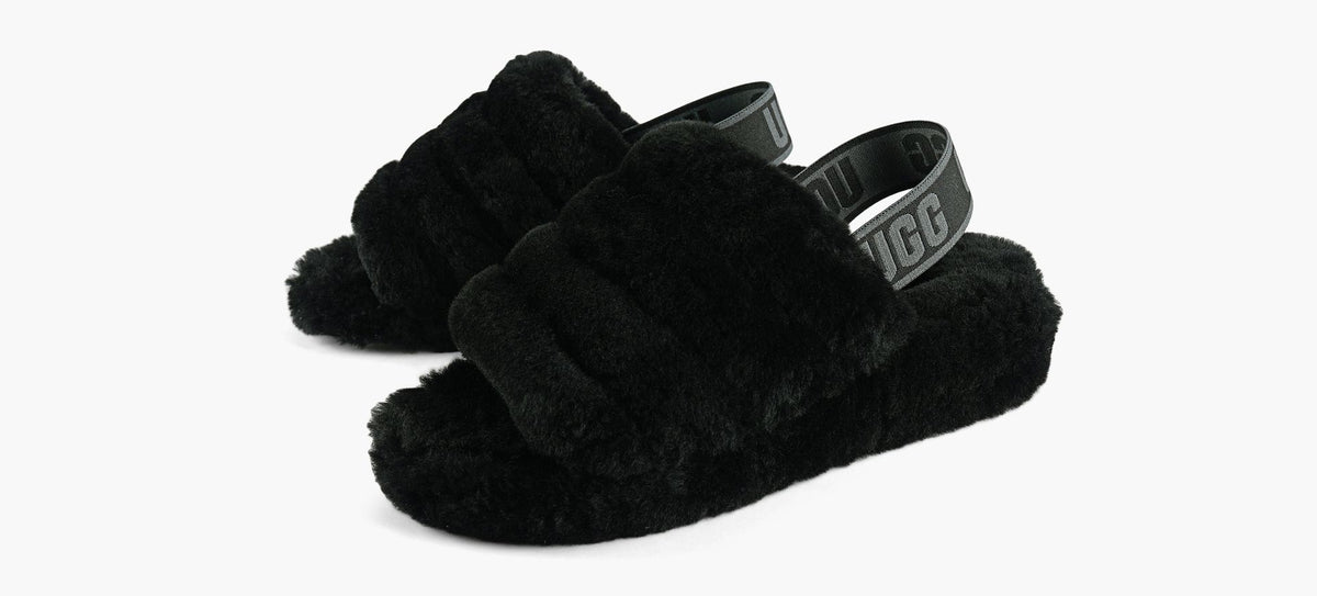 UGG SANDALEFLUFFYEAH en NOIR vue 4