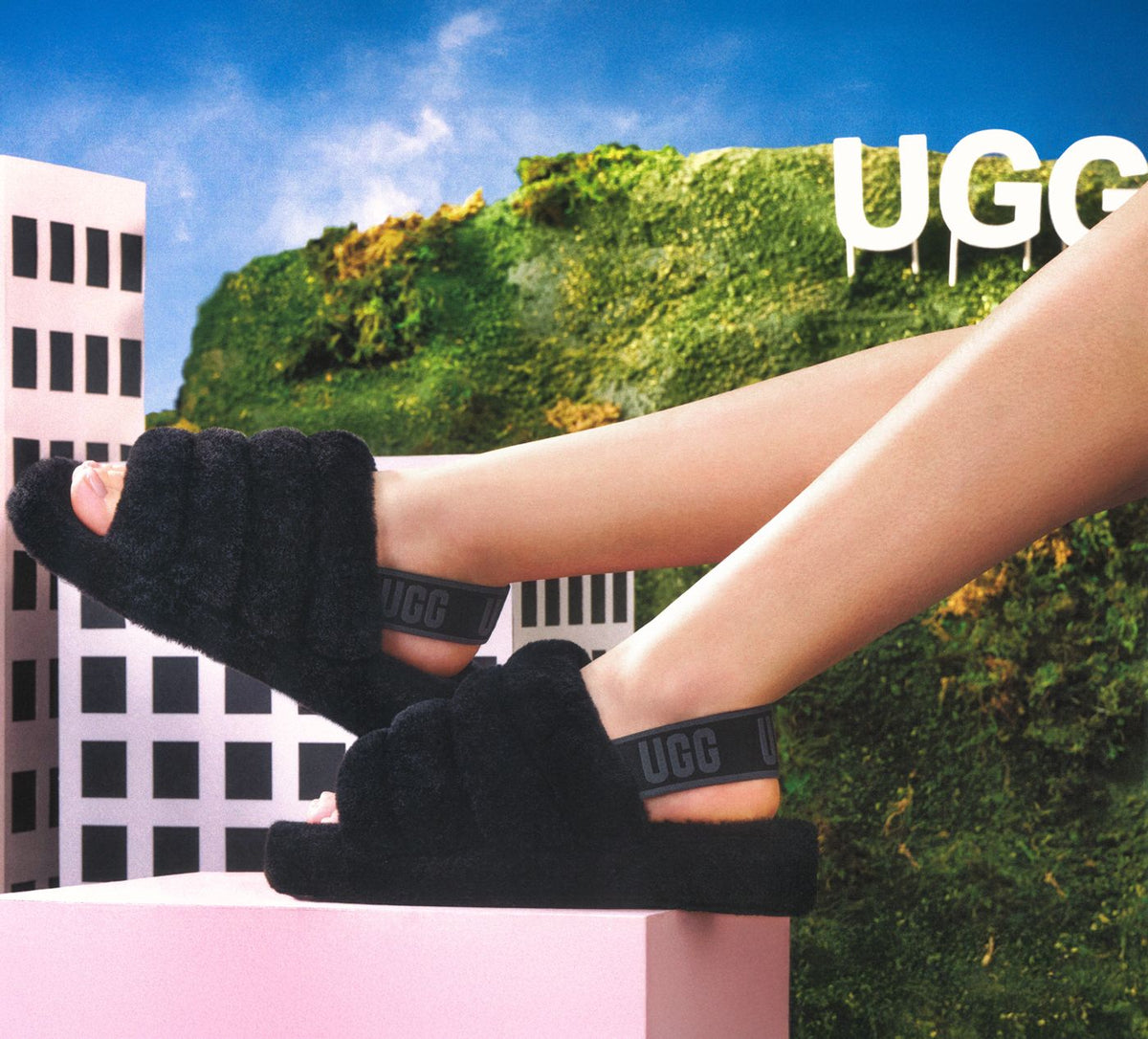UGG SANDALEFLUFFYEAH en NOIR vue 7