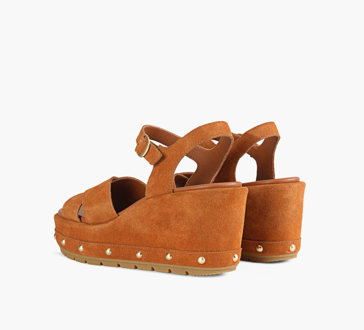 SOREL SUNPEAKWEDGEANKLESTRAPRVT in TAN view 3