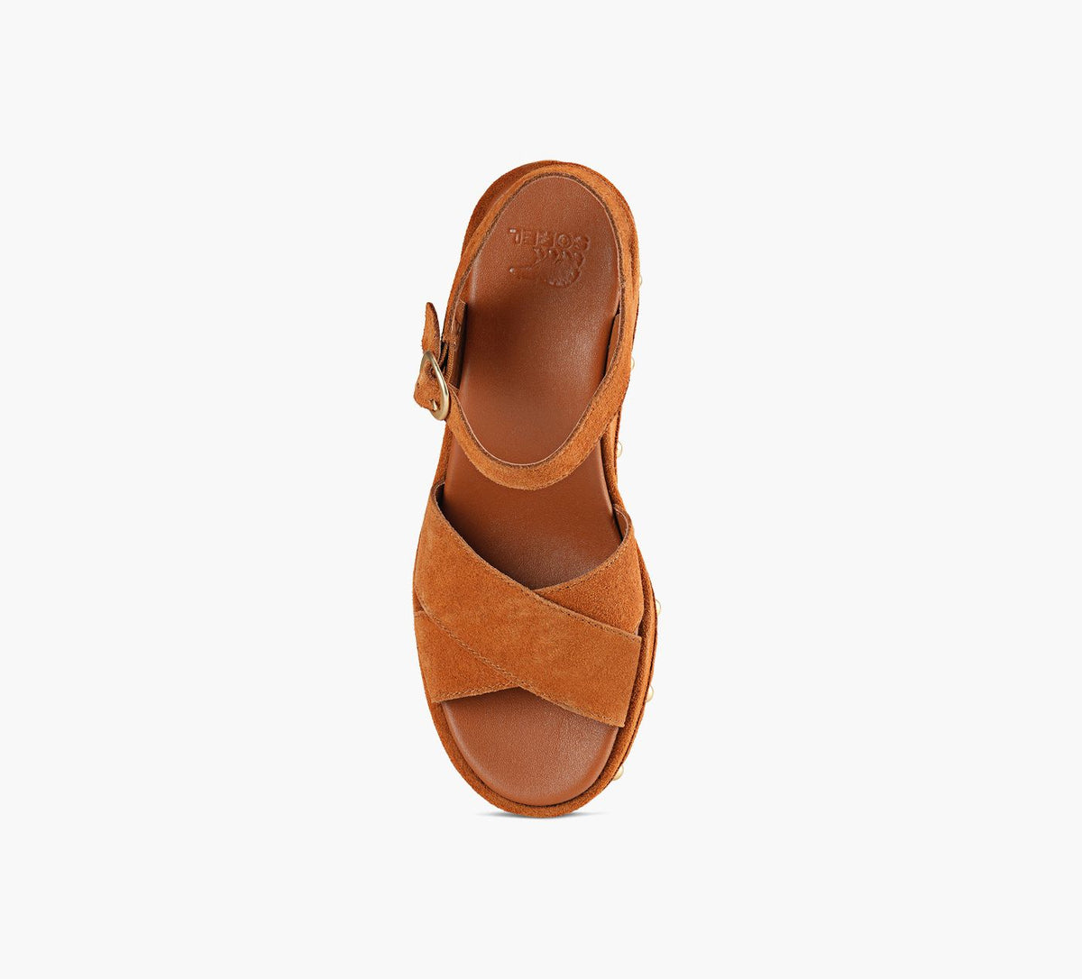SOREL SANDALECOMPENSEBRIDECHEVILLESUNPEAKRVT en TAN vue 1c