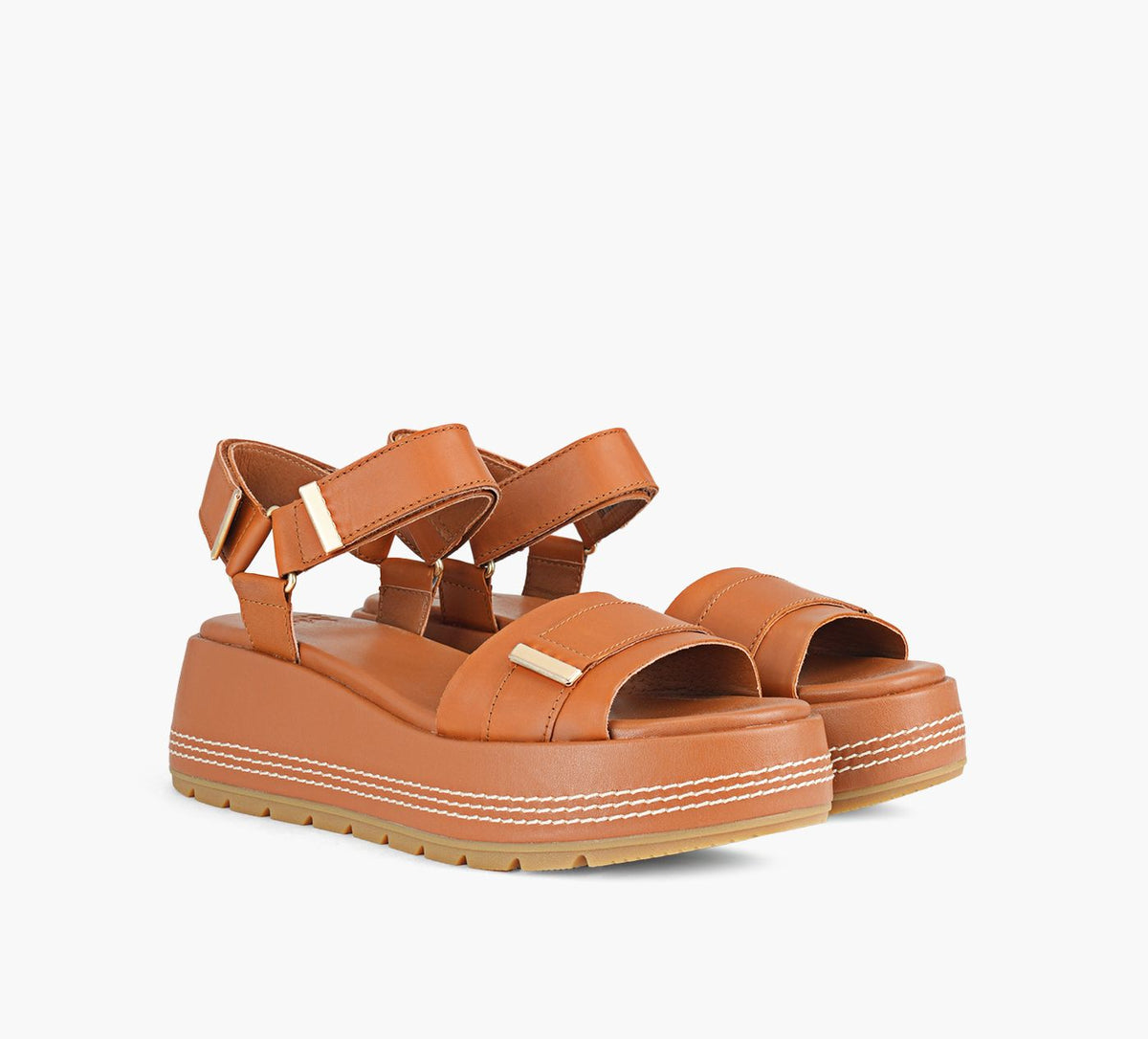 SOREL SUNPEAKPLATFORMYSTRAP in TAN view 2