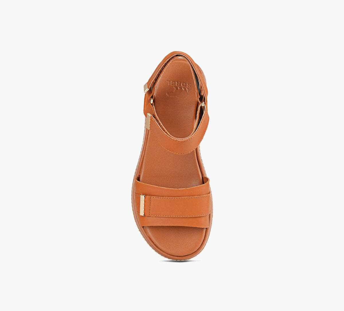 SOREL SUNPEAKPLATFORMYSTRAP in TAN view 1c