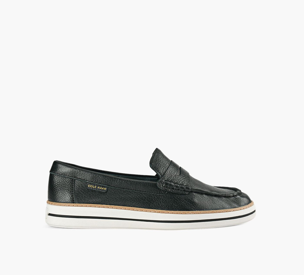 COLE HAAN PINCHLONGWEEKENDERPENNYLOAFERS in BLACK