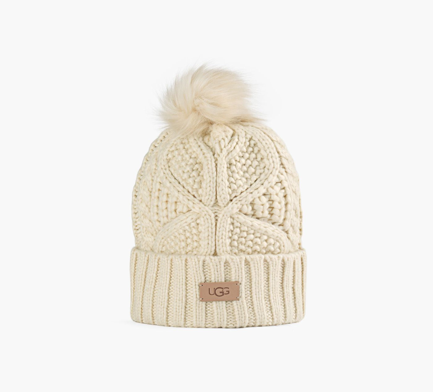 UGG CABLEBEANIEWPOMHAT in BEIGE