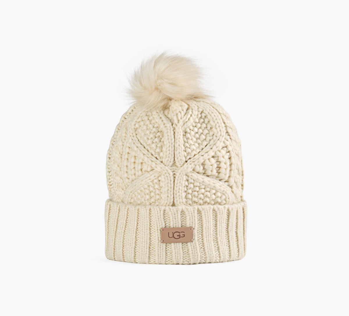 UGG CABLEBEANIEWPOMHAT in BEIGE