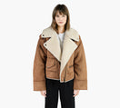 UGG FINNIANLUXEFLUFFMOTOJACKET in BROWN